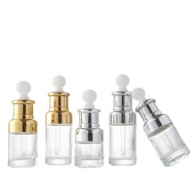 Wholesale fashion 20ml 30ml 50ml silver gold shoulder essential oil dropper bottle for skin care